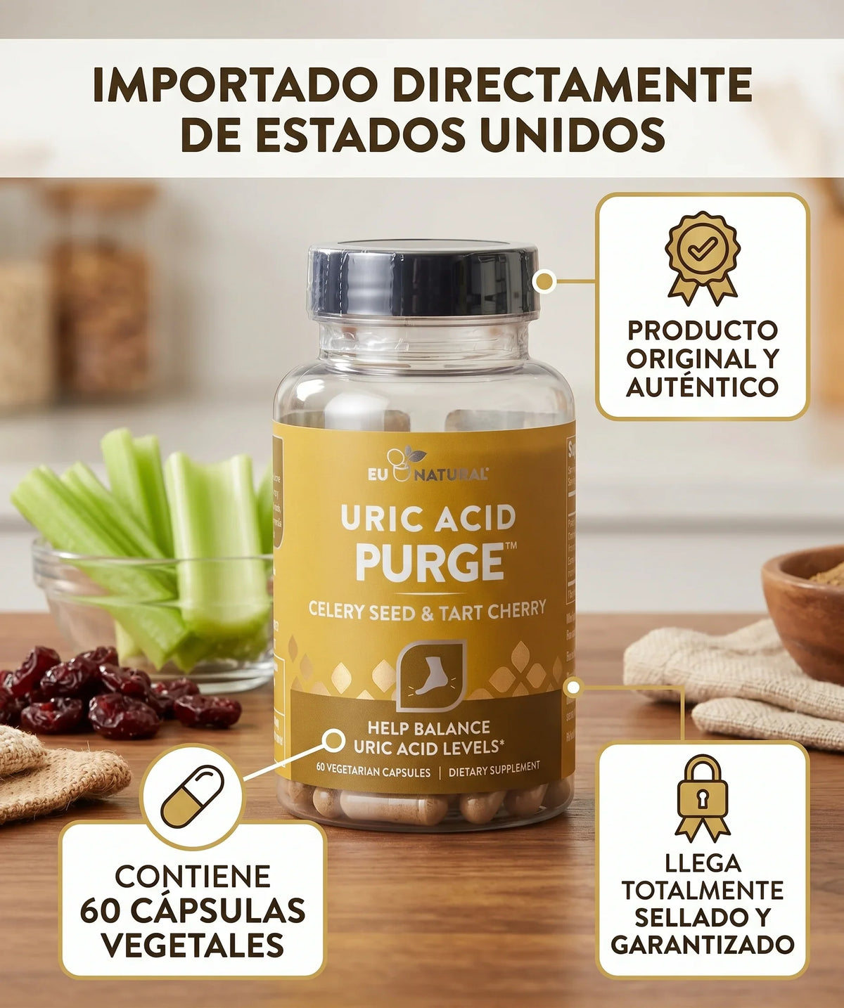 Tratamiento Uric Acid Purge original 60 capsulas