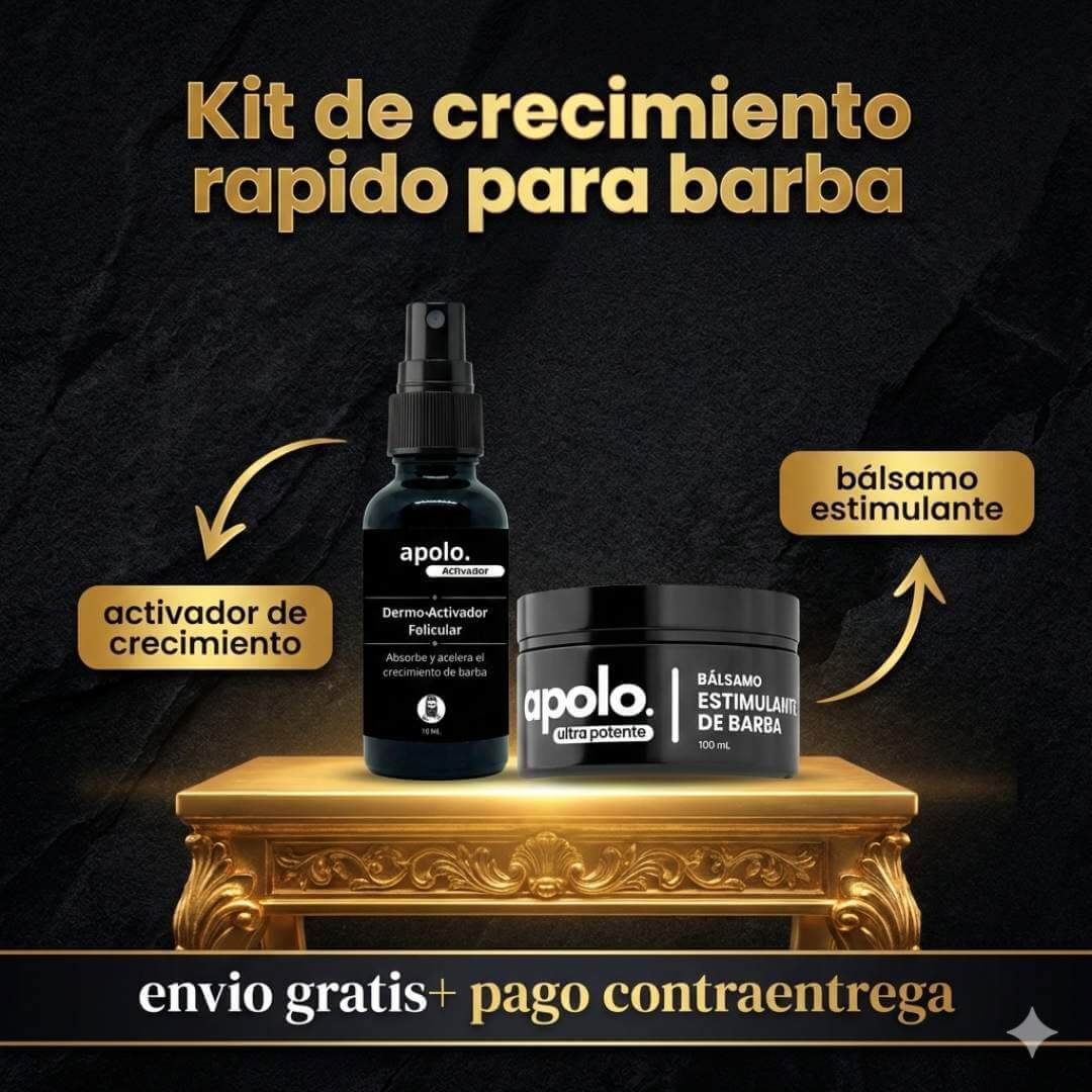 Apolo ORIGINAL 200ML Estimulante de barba al 20% + Activador dermo-folicular para barba