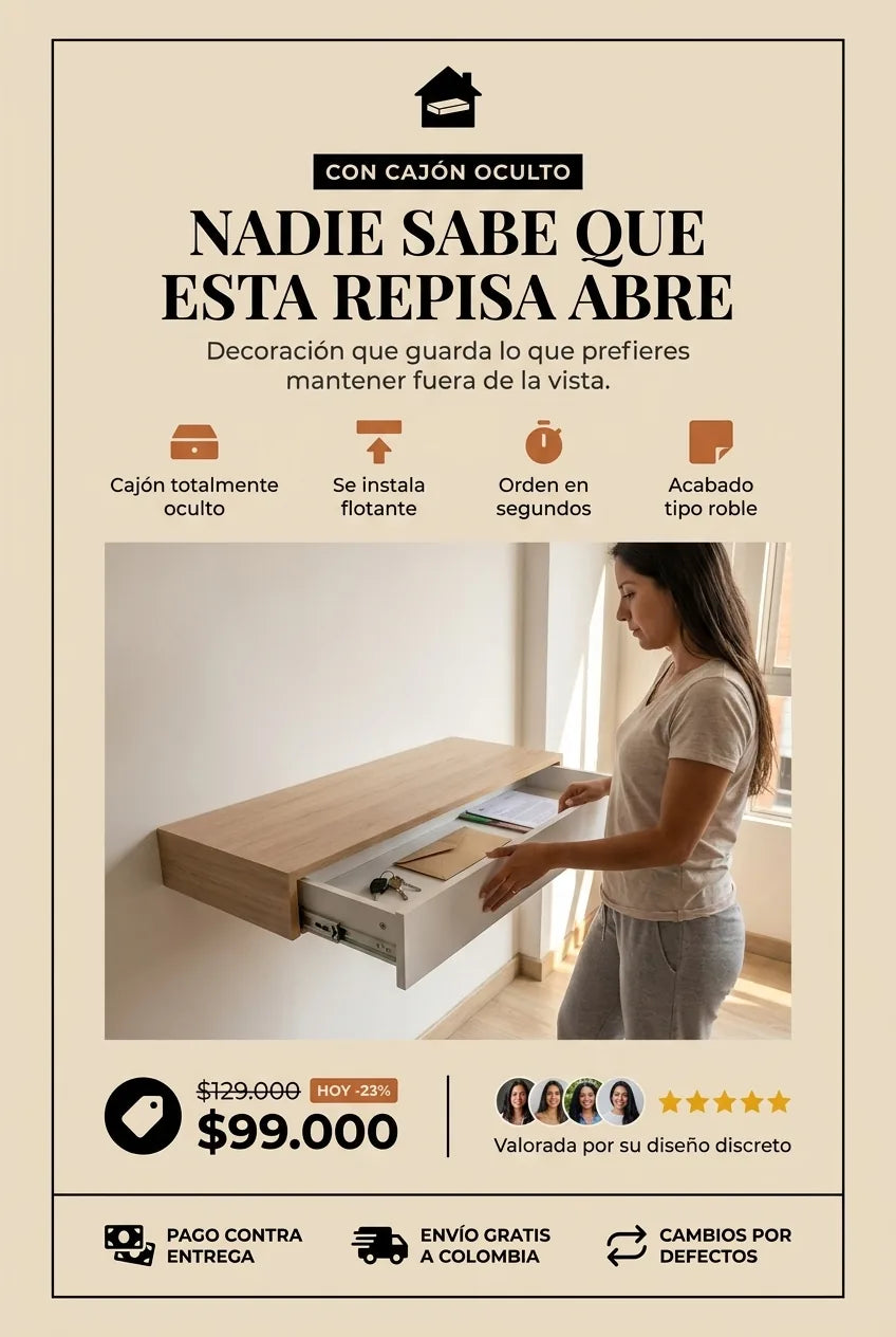 Repisa Flotante con Cajón Oculto